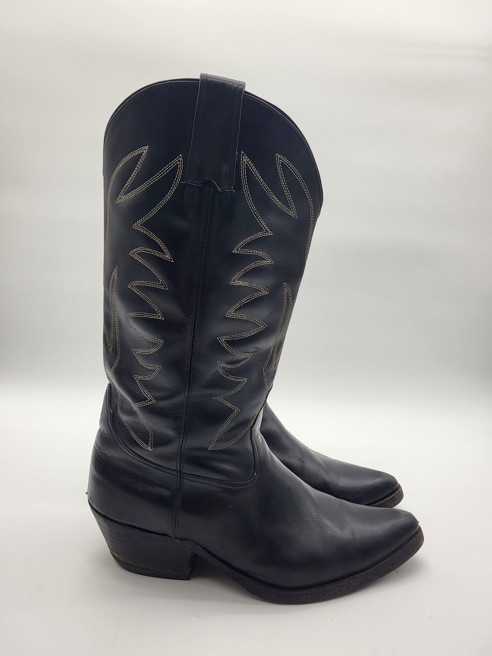 Classic Black Women's Heeled Cowboy Boots